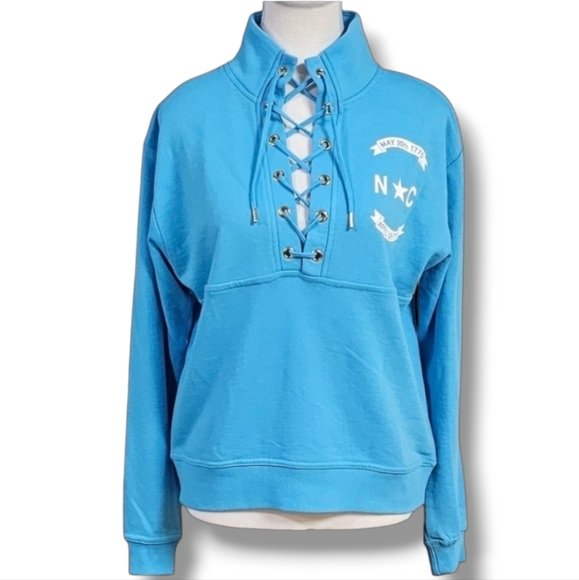 BOXERCRAFT | NORTH CAROLINA CUSTOMIZED LACE FRONT MOCK NECK PULLOVER - N… - Picture 1 of 16
